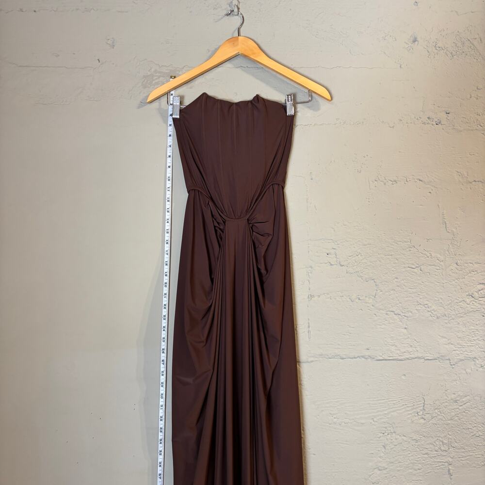 Deme by Gabriella Pearl Gown in Dark Brown Women's Medium Prom Wedding - Picture 3 of 8
